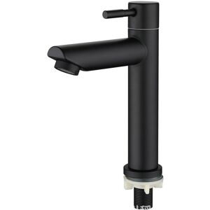 1pc 304 Stainless Steel Matte Black Modern Deck Mounted Bathroom Faucet Single Lever Handle (17×12.5cm) - Sollbry