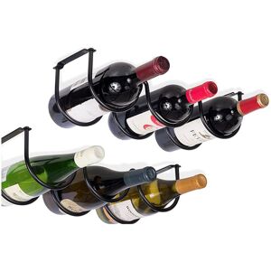 Sollbry Dijon Wall Mounted Wine Rack, 2 Pack, Wall Mounted and Under Cabinet Wine Storage, Kitchen Organization and Storage, Holds 3 Wine Bottles,