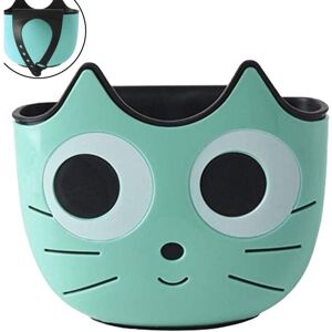 ZVD - Sponge Holder, Hanging Sink Basket, Hanging Baskets Drainer Rack Hanging Basket Green Cartoon Cat Pattern Plastic Sink Organizer for Kitchen