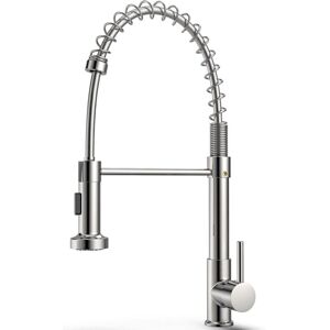 SHUNLI Spring Kitchen Faucet with Pull Out Sprayer, 360° Swivel Kitchen Faucet, Pull Out Sprayer 2 Spray Modes, Copper Alloy Kitchen Faucet