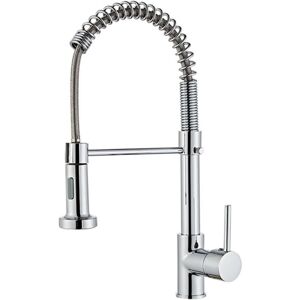 SHUNLI Spring Kitchen Sink Faucet,Single Handle Single Handle Kitchen Faucet with Pull-Down Sprayer, Polished Chrome Kitchen Faucet