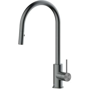 Swiss Aqua Technologies - Aurum 44 cm Sink mixer with pull-out 2 spray shower, brushed metal (SATBAUR286BGM)