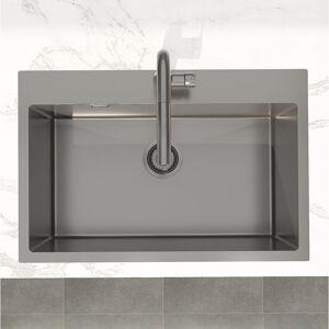 Swiss Aqua Technologies - Aurum Stainless Steel 304 Inset Sink, 68x45x21 cm, with Overflow, Gun Metal pvd (SATSINK6845BGM)