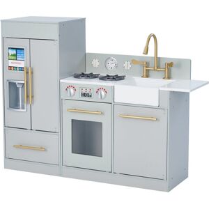 Teamson Kids - Little Chef Charlotte Modern Modular Wooden Play Kitchen, Grey/Gold