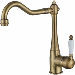 AIPERQ Vintage Brass Kitchen Faucet, 360° Swivel Antique Kitchen Tap, High Pressure Farmhouse Sink Faucet, Kitchen Mixer Tap