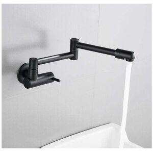 Alwaysh - Wall-mounted kitchen faucet, folding telescopic, black wall-mounted faucet, brass wall-mounted faucet, wall-mounted mixer tap, Single cold