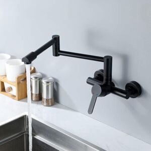 CYSLMUK Wall Mounted Kitchen Faucet Kitchen Faucet Swivel Sink Faucet Single Handle Wall Mounted Kitchen Faucet - Black