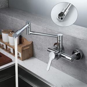 CYSLMUK Wall Mounted Kitchen Faucet Kitchen Faucet Swivel Sink Faucet Single Handle Wall Mounted Kitchen Faucet-Chrome