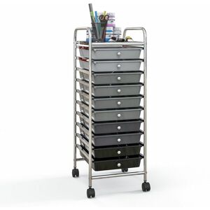 Costway - 10 Drawers Storage Trolley Mobile Rolling Utility Cart Home Office Organizer Costway - 10 Drawers Storage Trolley Mobile Rolling Utility Cart Home Office Organizer