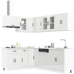 Vidaxl - 11 Piece Kitchen Cabinet Set Kalmar Gloss White Engineered Wood Vidaxl - 11 Piece Kitchen Cabinet Set Kalmar Gloss White Engineered Wood