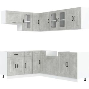 Vidaxl - 11 Piece Kitchen Cabinet Set Kalmar Concrete Grey Engineered Wood Vidaxl - 11 Piece Kitchen Cabinet Set Kalmar Concrete Grey Engineered Wood
