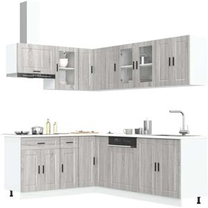 Vidaxl - 11 Piece Kitchen Cabinet Set Porto Grey Sonoma Engineered Wood Vidaxl - 11 Piece Kitchen Cabinet Set Porto Grey Sonoma Engineered Wood
