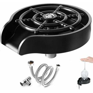 Tonchean - 1/2 Point Glass Rinser Sink,Stainless Steel Cup Washer,Bring T-Joint And 80cm Hose Automatic Cup Washer Cleaner,Portable Cup Washing Tonchean - 1/2 Point Glass Rinser Sink,Stainless Steel Cup Washer,Bring T-Joint And 80cm Hose Automatic Cup Washer Cleaner,Portable Cup Washing