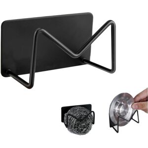Linghhang - 2 Pcs, Black) 304 Stainless Steel Self-Adhesive Sponge Holder, Kitchen Sink Sponge Holder, No Drilling, with Drainer Linghhang - 2 Pcs, Black) 304 Stainless Steel Self-Adhesive Sponge Holder, Kitchen Sink Sponge Holder, No Drilling, with Drainer