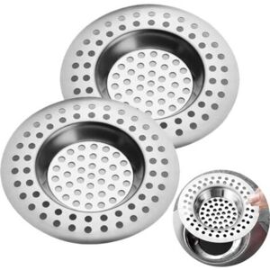 MCBOSON 2 Pcs Sink Drain Strainer, Kitchen Sink Grate, Stainless Steel, for Kitchen/Bathroom Sinks, Anti-Clogging MCBOSON 2 Pcs Sink Drain Strainer, Kitchen Sink Grate, Stainless Steel, for Kitchen/Bathroom Sinks, Anti-Clogging