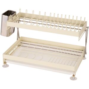 LIVINGANDHOME 2-Tier Carbon Steel Dish Drainer LIVINGANDHOME 2-Tier Carbon Steel Dish Drainer