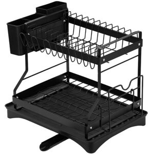 LIVINGANDHOME 2-Tier Carbon Steel Dish Drainer LIVINGANDHOME 2-Tier Carbon Steel Dish Drainer
