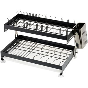 LIVINGANDHOME 2-Tier Carbon Steel Dish Drainer LIVINGANDHOME 2-Tier Carbon Steel Dish Drainer