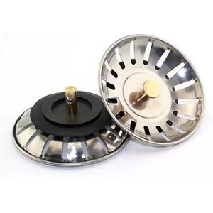Ikodm - 2PCS Universal Basket Strainer 8cm Stainless Steel Kitchen Sink Filter Double Layer Sink Stopper Drainer Sink Drainer for Kitchen and Ikodm - 2PCS Universal Basket Strainer 8cm Stainless Steel Kitchen Sink Filter Double Layer Sink Stopper Drainer Sink Drainer for Kitchen and