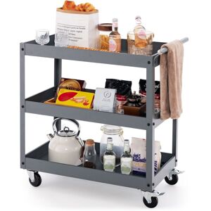 Costway - 3-Tier Commercial Utility Cart Dining Room Heavy Duty Service Cart Costway - 3-Tier Commercial Utility Cart Dining Room Heavy Duty Service Cart