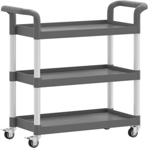 3-Tier Trolley Grey 77x34x72 cm Aluminium Vidaxl 3-Tier Trolley Grey 77x34x72 cm Aluminium Vidaxl
