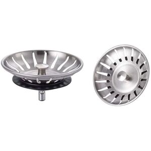 Linghhang - 2 Pieces Stainless Steel Kitchen Sink Stopper - Universal Kitchen Sink Filter (Dia: 78MM), Sink Drain with 18 Slots, Anti-Clogging Linghhang - 2 Pieces Stainless Steel Kitchen Sink Stopper - Universal Kitchen Sink Filter (Dia: 78MM), Sink Drain with 18 Slots, Anti-Clogging