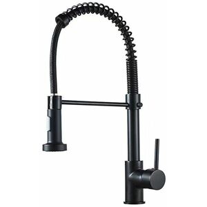 Dewdat - 360° Rotating Black Kitchen Mixer Tap with Pull-out Spray 3 Jet Spring-Loaded Kitchen Faucet Stainless Steel Sink Taps for Kitchen, Cold & Dewdat - 360° Rotating Black Kitchen Mixer Tap with Pull-out Spray 3 Jet Spring-Loaded Kitchen Faucet Stainless Steel Sink Taps for Kitchen, Cold &
