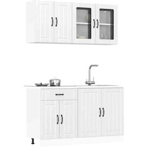 Vidaxl - 4 Piece Kitchen Cabinet Set Lucca High Gloss White Engineered Wood Vidaxl - 4 Piece Kitchen Cabinet Set Lucca High Gloss White Engineered Wood