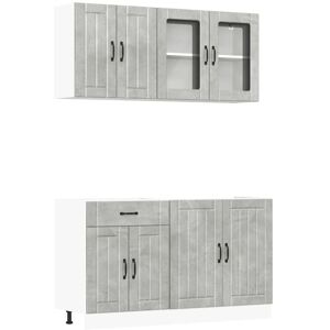 Vidaxl - 4 Piece Kitchen Cabinet Set Lucca Concrete Grey Engineered Wood Vidaxl - 4 Piece Kitchen Cabinet Set Lucca Concrete Grey Engineered Wood