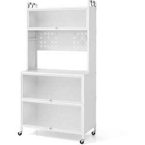 Costway - 5 Tier Kitchen Bakers Rack Multifunctional Microwave Stand w/ Flip Door Cabinets Costway - 5 Tier Kitchen Bakers Rack Multifunctional Microwave Stand w/ Flip Door Cabinets