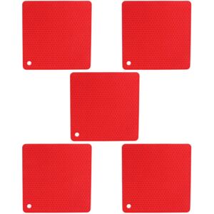 GROOFOO 5pcs Silicone Pot Holders Mat Heat Resistant Anti Slip Square Honeycomb Trivet Mat Hot Pads for Kitchen Counter Red GROOFOO 5pcs Silicone Pot Holders Mat Heat Resistant Anti Slip Square Honeycomb Trivet Mat Hot Pads for Kitchen Counter Red