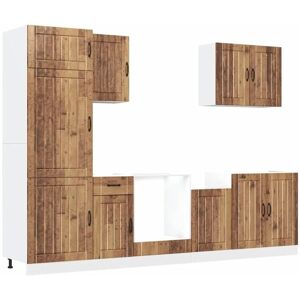 Vidaxl - 7 Piece Kitchen Cabinet Set Lucca Old Wood Engineered Wood Vidaxl - 7 Piece Kitchen Cabinet Set Lucca Old Wood Engineered Wood