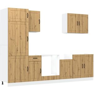 Vidaxl - 7 Piece Kitchen Cabinet Set Lucca Artisan Oak Engineered Wood Vidaxl - 7 Piece Kitchen Cabinet Set Lucca Artisan Oak Engineered Wood