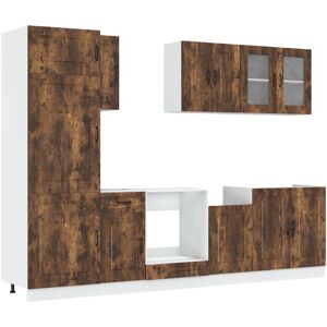 Vidaxl - 8 Piece Kitchen Cabinet Set Kalmar Smoked Oak Engineered Wood Vidaxl - 8 Piece Kitchen Cabinet Set Kalmar Smoked Oak Engineered Wood