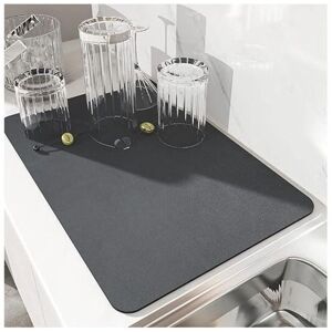 AHLSEN Dish Drying Mat, Super Absorbent Dish Drainer Mat, Quick Drying Nanofiber Kitchen Sink Mat, Machine Washable Kitchen Draining Mat, 40 x 30 cm (Gray) AHLSEN Dish Drying Mat, Super Absorbent Dish Drainer Mat, Quick Drying Nanofiber Kitchen Sink Mat, Machine Washable Kitchen Draining Mat, 40 x 30 cm (Gray)