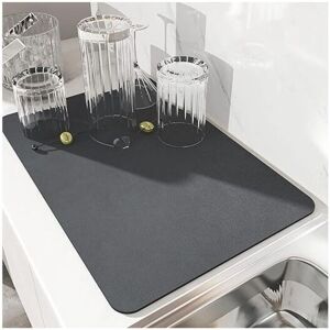 AHLSEN Dish Drying Mat, Super Absorbent Dish Drainer Mat, Quick Drying Nanofiber Kitchen Sink Mat, Machine Washable Kitchen Draining Mat, 40 x 30 cm (Gray) AHLSEN Dish Drying Mat, Super Absorbent Dish Drainer Mat, Quick Drying Nanofiber Kitchen Sink Mat, Machine Washable Kitchen Draining Mat, 40 x 30 cm (Gray)