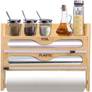 YS-YALOTRS Aluminum Foil and Film Dispenser, Paper Towel Cutter, Wall-Mounted Roll Holder, Film Organizer for 3 Rolls, Food Wrap Dispenser with Paper Towel YS-YALOTRS Aluminum Foil and Film Dispenser, Paper Towel Cutter, Wall-Mounted Roll Holder, Film Organizer for 3 Rolls, Food Wrap Dispenser with Paper Towel