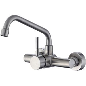 Alwaysh - Wall Mounted Kitchen Sink Faucet, 304 Stainless Steel Kitchen Mixer Tap, Kitchen Faucet with Rotatable Spout Alwaysh - Wall Mounted Kitchen Sink Faucet, 304 Stainless Steel Kitchen Mixer Tap, Kitchen Faucet with Rotatable Spout