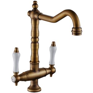 Gotrays - Basin Mixer Tap Antique Kitchen Faucet, 360° Swivel, Two Handle Sink Faucet, High Pressure Mixer, Brass High Spout Gotrays - Basin Mixer Tap Antique Kitchen Faucet, 360° Swivel, Two Handle Sink Faucet, High Pressure Mixer, Brass High Spout