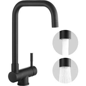 GOTRAYS Black Folding Kitchen Faucet, 180° Folding Black Kitchen Mixer Tap Under Window, Folding Kitchen Faucet with 2 Jets, 360° Rotatable Folding Kitchen GOTRAYS Black Folding Kitchen Faucet, 180° Folding Black Kitchen Mixer Tap Under Window, Folding Kitchen Faucet with 2 Jets, 360° Rotatable Folding Kitchen