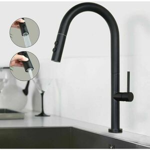 OUSUDELA Black Kitchen Faucet, Kitchen Mixer Tap with Pull Out Spray, 360 Degree Rotating Sink Mixer with 2 Spray Modes, Single Lever Modern Kitchen OUSUDELA Black Kitchen Faucet, Kitchen Mixer Tap with Pull Out Spray, 360 Degree Rotating Sink Mixer with 2 Spray Modes, Single Lever Modern Kitchen