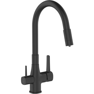 Invena - Black Kitchen Tap Standing Sink Faucet Flexible Spout Underdeck Water Filter Set Invena - Black Kitchen Tap Standing Sink Faucet Flexible Spout Underdeck Water Filter Set