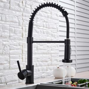 SUGUWORD Black Kitchen Tap,Spring Kitchen Sink Mixer Tap with Pull Out Spray,Single Lever Sink Taps for Kitchen with 2-Mode Spray 360¡ãSwivel,Hot & Cold SUGUWORD Black Kitchen Tap,Spring Kitchen Sink Mixer Tap with Pull Out Spray,Single Lever Sink Taps for Kitchen with 2-Mode Spray 360¡ãSwivel,Hot & Cold