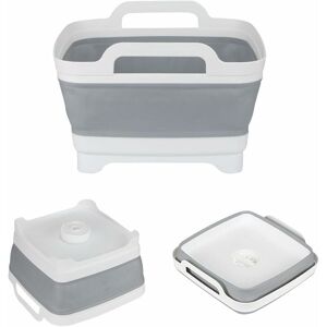 ROSE Collapsible camping bowl for camping kitchen, gray-white folding basket ROSE Collapsible camping bowl for camping kitchen, gray-white folding basket