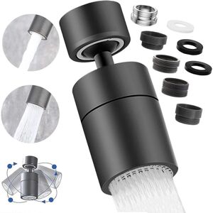 Csparkv - 2 pcs Faucet Aerator, 360° Swivel Kitchen Faucet Nozzle, 2 Modes Water Saving Faucet Aerator, For Kitchen Sinks Bathroom Sink Faucet (Black) Csparkv - 2 pcs Faucet Aerator, 360° Swivel Kitchen Faucet Nozzle, 2 Modes Water Saving Faucet Aerator, For Kitchen Sinks Bathroom Sink Faucet (Black)