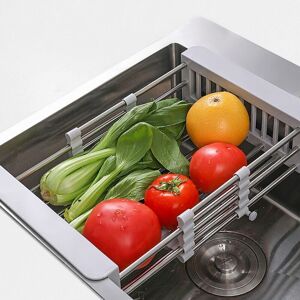 Dish drainer for kitchen sink. Dish drainer for vegetables and fruit. Fits upper square sinks from 29 cm to 47 cm. Dish drainer for kitchen sink. Dish drainer for vegetables and fruit. Fits upper square sinks from 29 cm to 47 cm.
