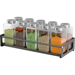 Readcly - No Drill Wall Mounted Spice Rack Black Metal - Spice Rack for Cabinet Door, Space Saving Kitchen Organizer for Spice Jars and More Readcly - No Drill Wall Mounted Spice Rack Black Metal - Spice Rack for Cabinet Door, Space Saving Kitchen Organizer for Spice Jars and More
