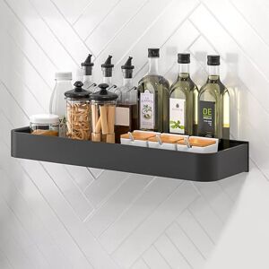 Readcly - Wall Mounted Spice Rack No Drilling, Hanging Spice Rack, Spice Rack for Bathroom and Kitchen, 40cm Black Readcly - Wall Mounted Spice Rack No Drilling, Hanging Spice Rack, Spice Rack for Bathroom and Kitchen, 40cm Black