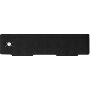 Groofoo - Faucet Mat Silicone Double Sided Available Water Resistant Sink Splash Guard Mat for Kitchen Bathroom Black Groofoo - Faucet Mat Silicone Double Sided Available Water Resistant Sink Splash Guard Mat for Kitchen Bathroom Black