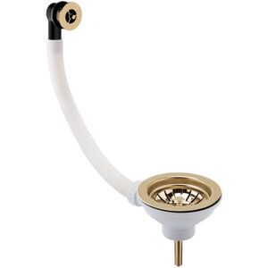 Balterley - 90mm - Fireclay Kitchen Sink Basket Strainer Waste with Overflow - Brushed Brass Balterley - 90mm - Fireclay Kitchen Sink Basket Strainer Waste with Overflow - Brushed Brass